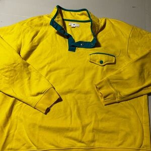 Yellow Men's Sweater with Teal Accents